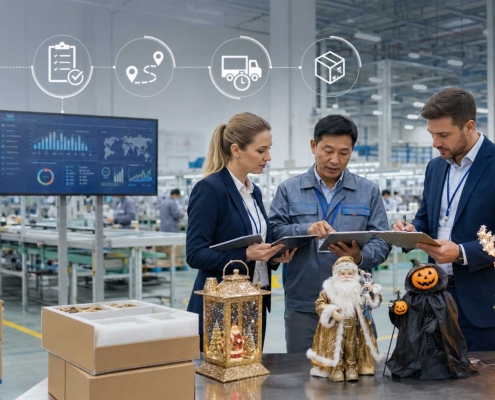 Retail customer factory audit and production capacity assessment at a seasonal decor factory