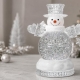 Christmas snowman water lantern in a modern seasonal decor display
