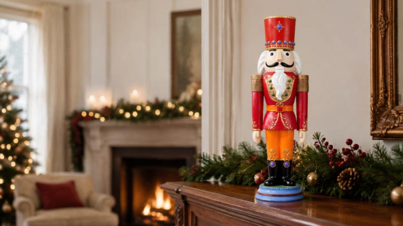 Nutcracker trends 2027 featuring a classic royal Christmas nutcracker