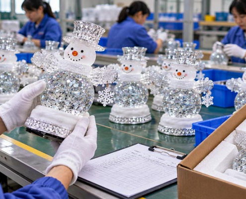 Christmas water lantern quality control inspection